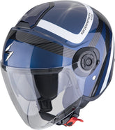 Casque jet ouvert SCORPION EXO-CITY II RIVA Bleu Noir – Maximomoto ES