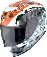 SCORPION EXO-JNR AIR THE4ELEMENTS Full Face Helmet White-Blue-Orange – Maximomoto ES