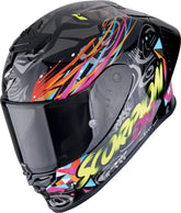 SCORPION EXO-R1 EVO AIR SAVAGE INTEGRAL CASCO Negro Azul Rosa