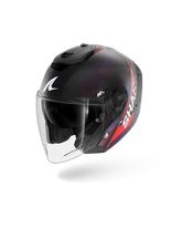 SHARK RS JET CARBON SPEED-TECH Mat Carbon Azul Rojo Casco De Moto