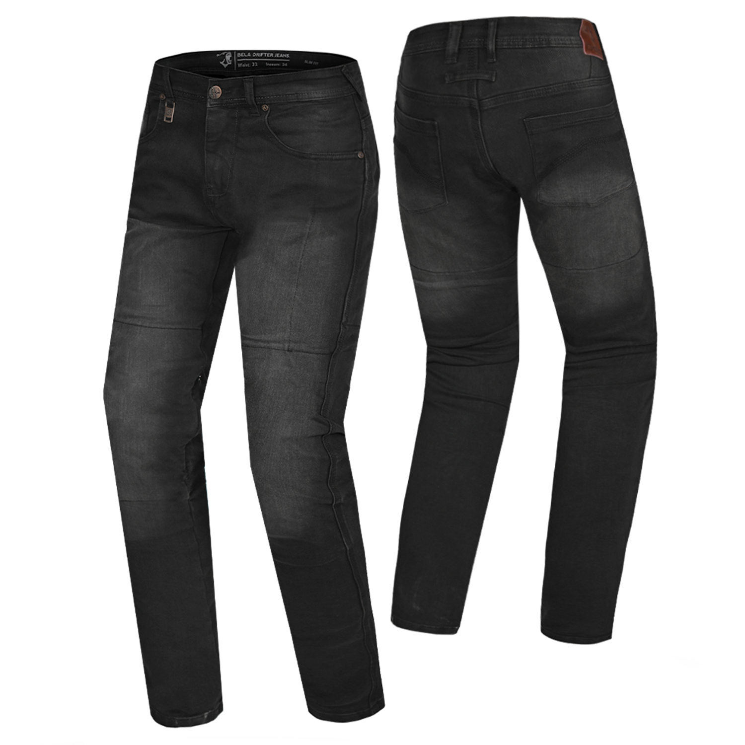 BELA DRIFTER PANTALON DE HOMBRE DENIM JEANS 32L NEGRO SPRAY
