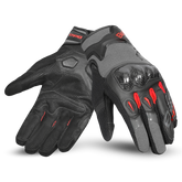 BELA - Guantes Textil Daring Man Rojo/Gris/Negro