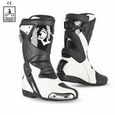 STIVALI DA MOTO BELA RACE PRO (R-6) IN PELLE NERO BIANCO – Maximomoto ES