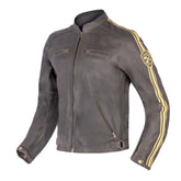 BELA - Chaqueta Piel Craft Marrón – Maximomoto ES