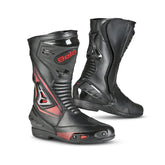 BELA- Botas de couro Master Man pretas/vermelhas – Maximomoto ES