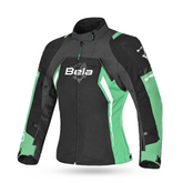 BELA ELANUR CHAQUETA DE MOTOCICLETA MUJER NEGRO VERDE MENTA – Maximomoto ES