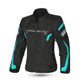 BELA HIGHLAND MUJER MOTO CHAQUETA TEXTILE NEGRO TURQUESA – Maximomoto ES