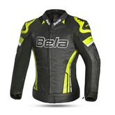 BELA ROCKET CHAQUETA MUJER PIEL NEGRO AMARILLO FLOUR – Maximomoto ES