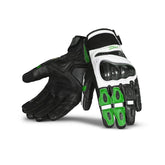 BELA ROCKET GUANTES CORTOS HOMBRE PIEL BLANCO VERDE NEGRO – Maximomoto ES