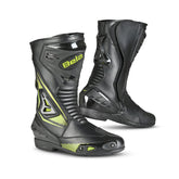 BELA - Botas de couro Master Man pretas/amarelas fluor – Maximomoto ES
