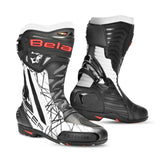 Botas de motociclismo Bela Air Rider GP-1 Racing, pretas e brancas – Maximomoto ES