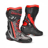 Botas de motociclismo Bela Air Rider GP-1 Racing em preto, cinzento e vermelho. – Maximomoto ES