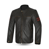 BELA CHAQUETA PIEL STARK MARRÓN OSCURO ROJO – Maximomoto ES