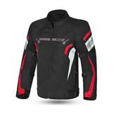 BELA HIGHLAND Herren-Motorradjacke Schwarz Weiß Rot – Maximomoto ES