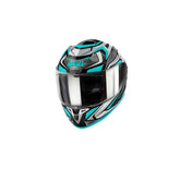 GIVI 50.9 Atómica Moto Integral Turismo Casco Titanio Plata Azul