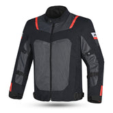 R-TECH SPIRAL MESH CHAQUETA DE MOTO DE HOMBRE TEXTIL GRIS NEGRO ROJO