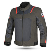 GIACCA MOTO DA UOMO R-TECH SPIRAL MESH IN TESSUTO GRIGIO SABBIA ROSSO – Maximomoto ES