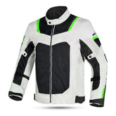 R-TECH SPIRAL MESH CHAQUETA DE MOTO DE HOMBRE TEXTIL GRIS FRIO NEGRO VERDE FLUO