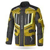 BELA WATSON HOMBRE MOTO CHAQUETA TEXTILE NEGRO MARRON AMARILLO