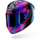 SHARK Aeron Edgy Carbon Casco De Moto Cromo Azul