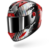 SHARK Aeron Edgy Carbon Casco De Moto Cromo Rojo