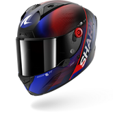 SHARK AERON SPEED-TECH Mat Carbon Azul Rojo Casco De Moto