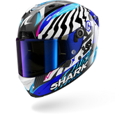 SHARK AERON SPEED-FANCY Carbon Blanco Azul Casco De Moto