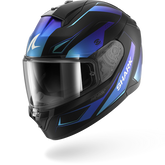 SHARK RIDILL 2 MEKARIUM Mat NEGRO AZUL Casco De Moto