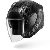 SHARK SKWAL JET SHIEVER Mat NEGRO Anthra Plata Casco De Moto