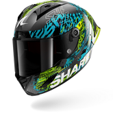 SHARK AERON-GP FIM RACING #2 SPEED-VIB Carbon Azul Green Casco De Moto