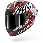 SHARK AERON-GP FIM RACING #2 SPEED-FANCY Mat Carbon Blanco Rojo Casco De Moto