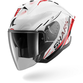 SHARK SKWAL JET CUP SPEED-TECH Blanco Rojo NEGRO Casco De Moto