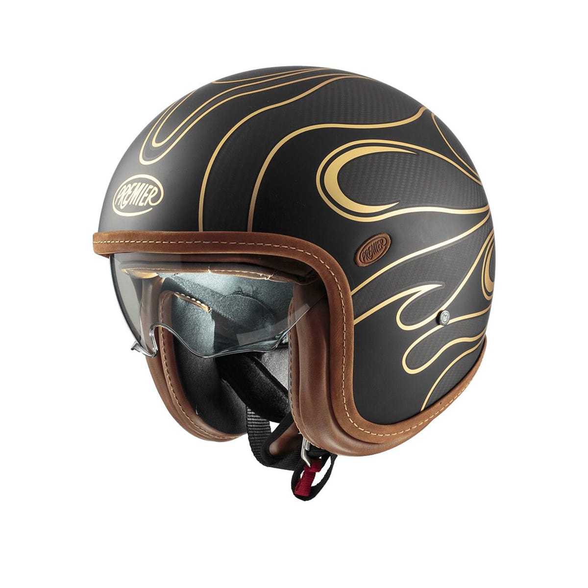 PREMIER VINTAGE PLATINUM ED. CARBON FR GOLD CHROMED BM JET HELMET – SECURTEX MOTOR S.L (t/a MaximoMoto)