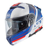 PREMIER LEGACY GT SE 13 CASCO MODULAR DE MOTO BLANCO AZUL ROJO