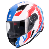 SHIRO CASCO HUNTER SH-890 EDGE BOANCO PEARL AZUL ROJO