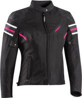 IXON ILANA EVO Damen-Motorradjacke aus Textil, Schwarz/Fuchsia – Maximomoto ES