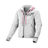 MACNA DISTRICT Mujer Textil Moto Capucha Chaqueta Gris Claro – Maximomoto ES