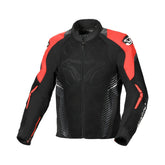 Macna Novic Herren-Motorradjacke aus Textil, Schwarz, Rot, Weiß – Maximomoto ES