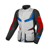 Macna Rancher mujer Chaqueta moto carreras Gris Claro Azul Rojo – Maximomoto ES