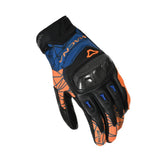 MACNA ROCCO Herren-Motorradhandschuhe mit Touchscreen-Spitze, Schwarz, Orange, Blau – Maximomoto ES