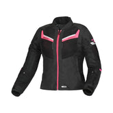 Macna Tondo mujer Chaqueta impermeable turismo Negro Rosa – Maximomoto ES