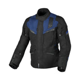 Macna Zastro Herren-Motorradjacke aus wasserdichtem Textil, Schwarz/Blau – Maximomoto ES
