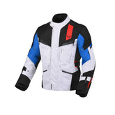 Macna Zastro Herren-Motorradjacke aus wasserdichtem Textil, Schwarz, Grau, Rot, Blau – Maximomoto ES