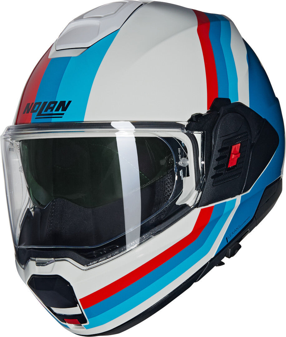 nolan 120 helmet NOLAN N120-1 LINEO 347 MODULAR HELMETS BIANCO BLU ROSSO – SECURTEX MOTOR S.L (t/a MaximoMoto)