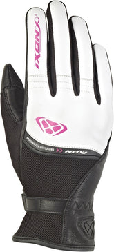 IXON RS SHINE 2 CUERO TEXTIL GUANTES MOTO MUJER NEGRO FUSHIA - Guantes