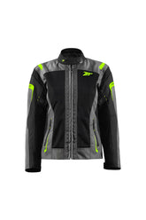 Chaqueta de moto Seventy SD-JT68 Sahara Summer para mujer gris/amarillo fluorescente