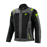 Veste de moto homme SEVENTY SD-JT66 SAHARA, grise et jaune fluo – Maximomoto ES