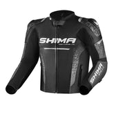 SHIMA STR 2.0 Herren-Motorradjacke Leder Schwarz – Maximomoto ES