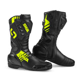 SHUA - Super Tech Leather Boots, Black/Fluorescent Yellow – Maximomoto ES