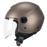 CGM 167A FLO MONO Abierto Jet Casco Satén Gris Paloma Largo - CASCO